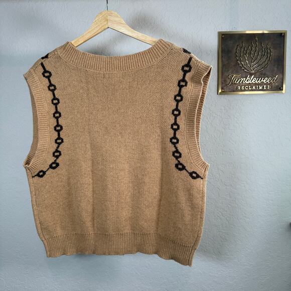 Women's Capri Cotton Blend Horse Equestrian Sweater Vest Size Large NEW - Picture 8 of 10